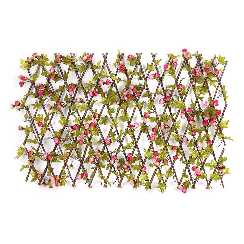Tuin Hek Houten Hedge Met Kunstmatige Bloem Bladeren Screening Uitbreiden Latwerk Privacy Screen Balkon Tuin Decoratie: E