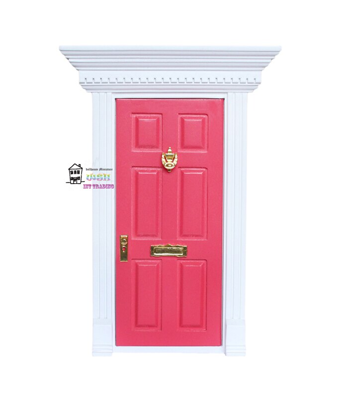 1:12 miniatura casa delle bambole Fata Porta Rosa Rossa Al di Fuori aperto Bambole Parti Regalo di Modo 3 Stile accessori Hardware: Simple style