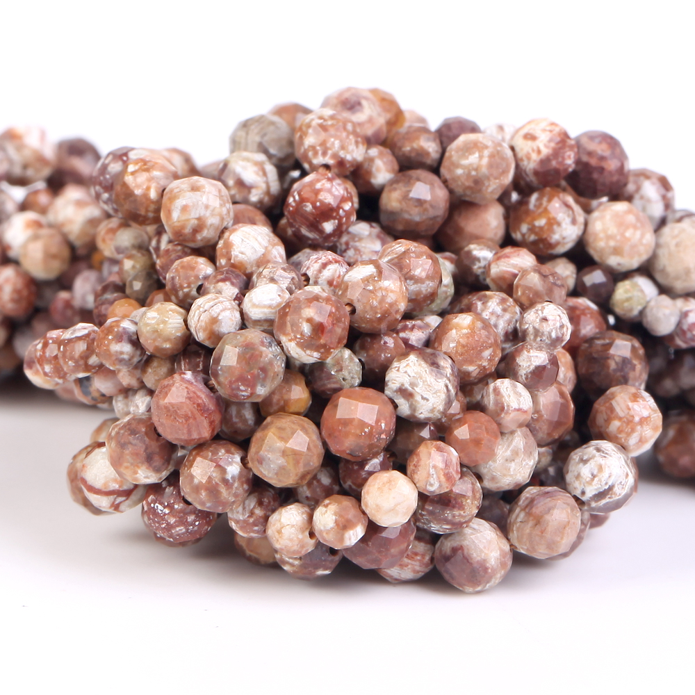 Natuursteen Kralen Geconfronteerd Houten Gestreepte Voor Sieraden Maken Diy Ketting Accessoires Armband Losse Kralen 3/4Mm 15inch