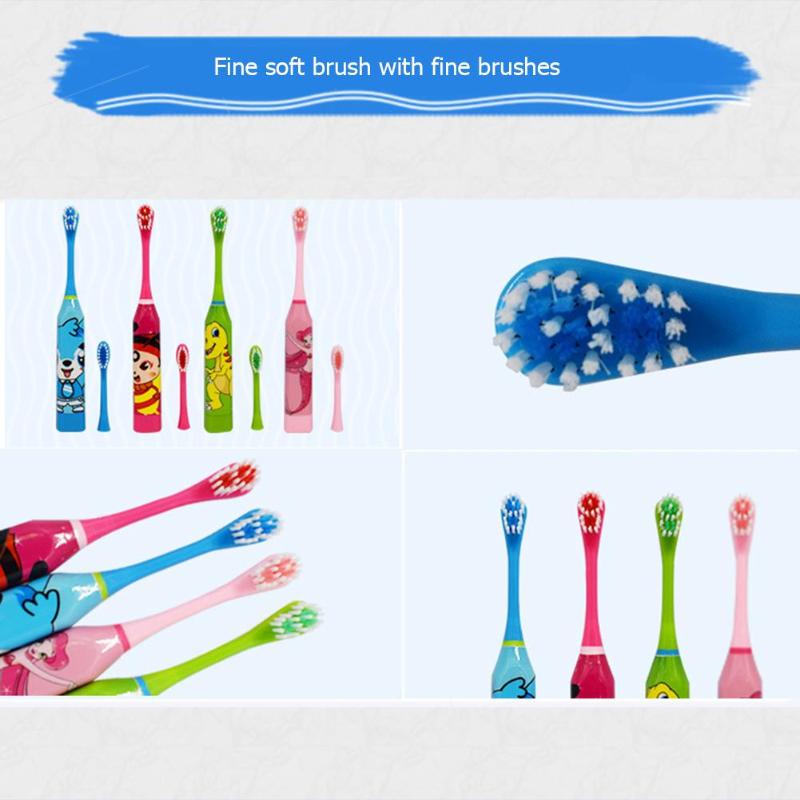Brosse à dents électrique pour enfants modèle de dessin animé brosse à dents Double face brosse à dents électrique pour les enfants avec tête de remplacement de 2 pièces