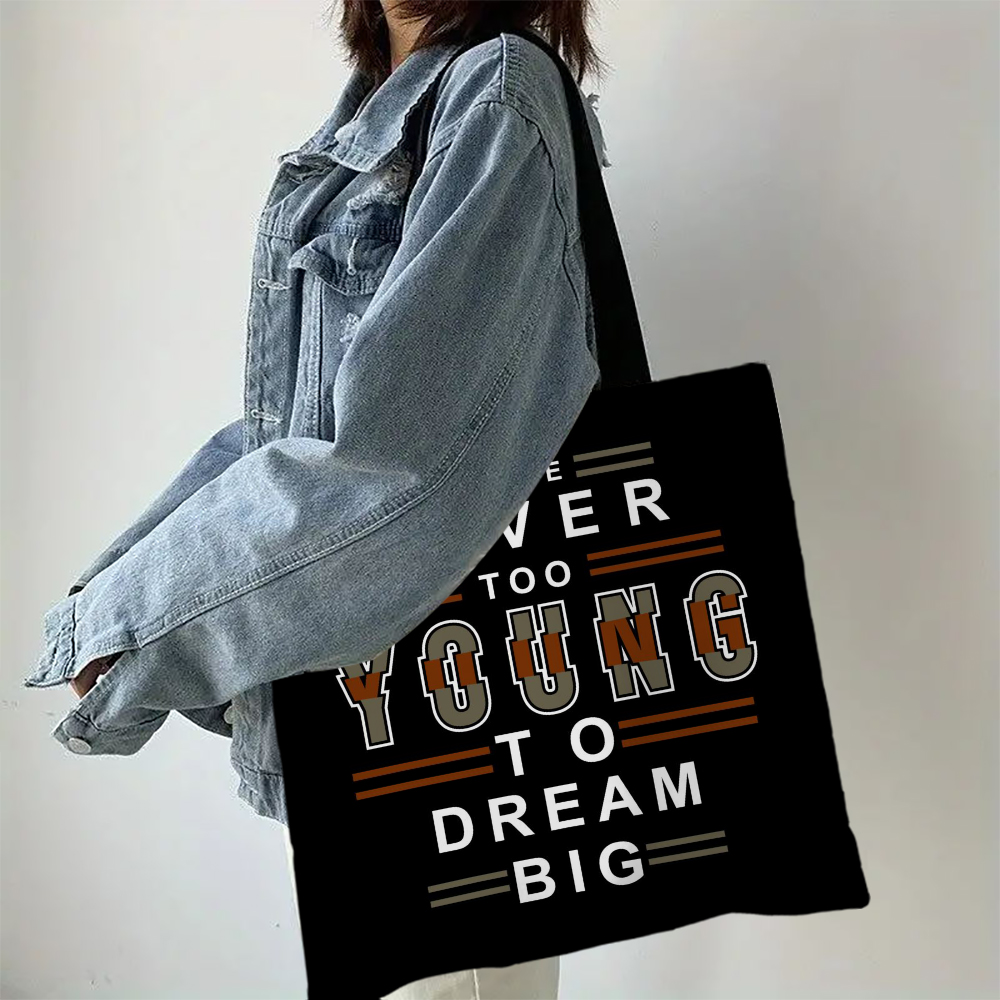 Czarno-biała geometryczna torba z grubej bawełny Damskie torby lniane Ekologiczne torby na zakupy wielokrotnego użytku Podróżna plaża Przydatna torba na ramię