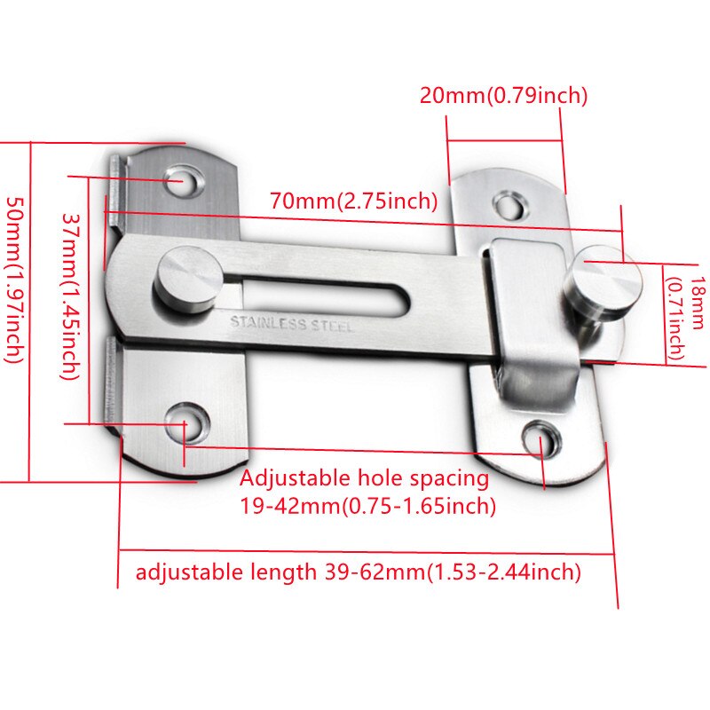 Verrou de porte de toilette à 90 degrés, 1/2 ensembles, avec loquet, outils de sécurité, pour armoire de grange, salle de bains, accessoires de cuisine, amélioration de l&#39;habitat