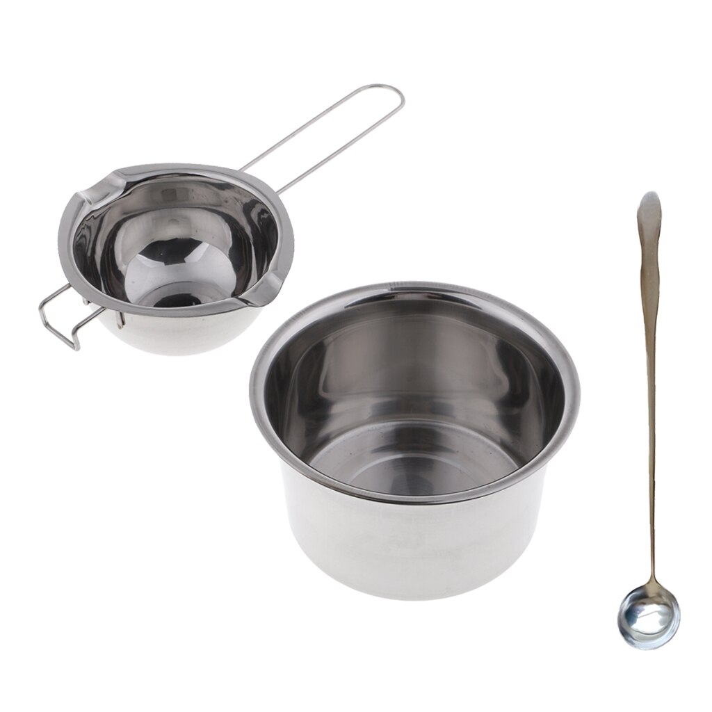 3Pcs Rvs Kaars Wax Smelten Pot Dubbele Boiler Roeren Lepel Diy