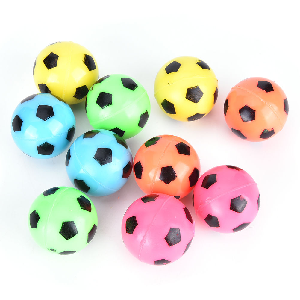10Pcs Stuiterende Voetbal Bal Rubber Elastische Springen aankomst Kleine Kid Outdoor Bal Speelgoed