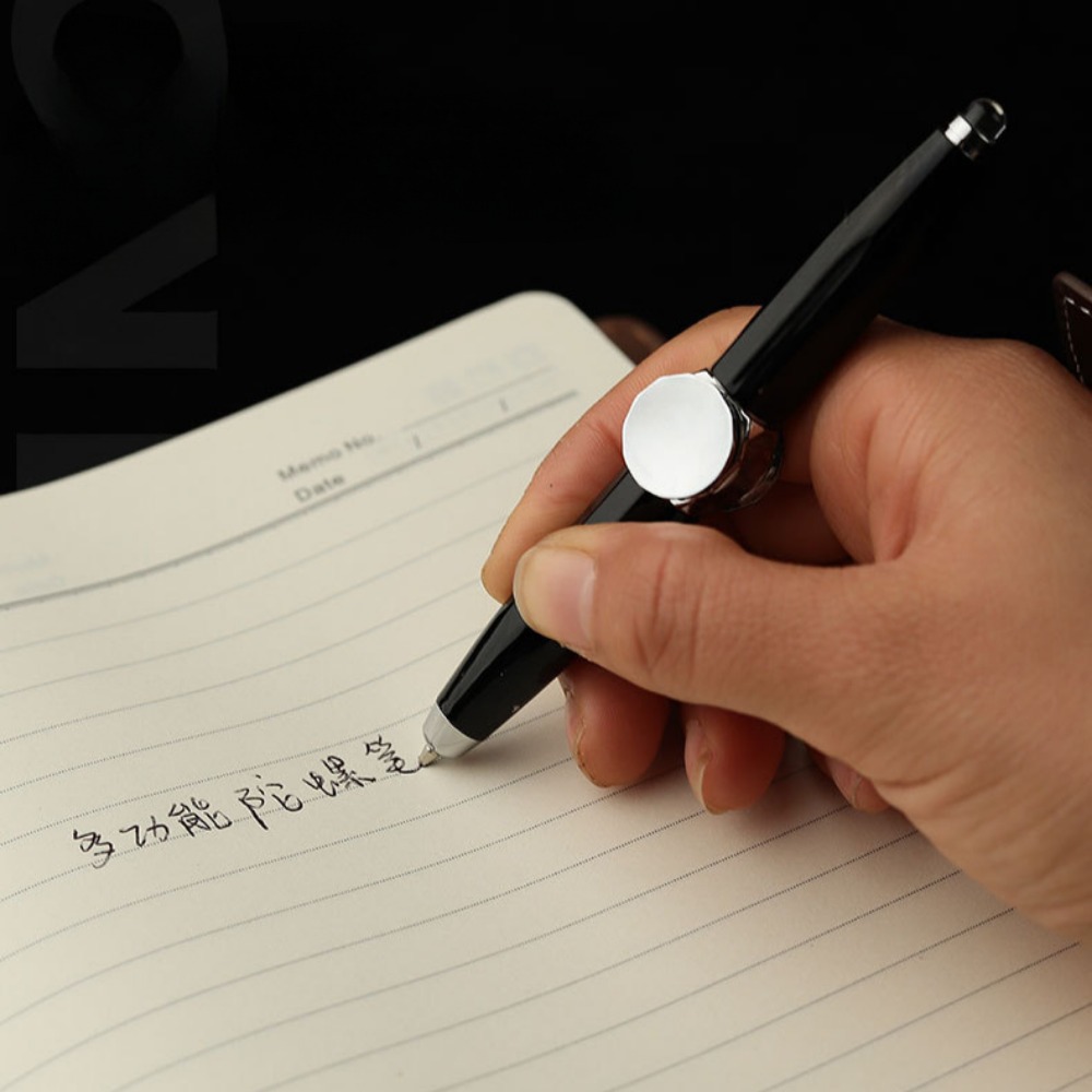 Led Fingertip Spinning Pen Fidget Anxiety Decompression Gyro Metal Ballpoint Gyroscope Pen Writing Pens school For Kids Adults