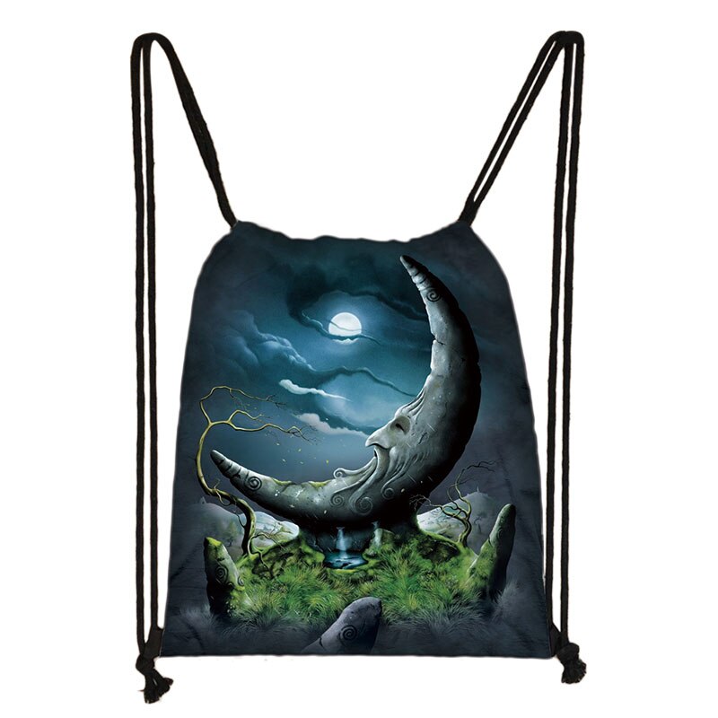 Galaxy / sterrennacht print trekkoordtas dames reistas tienermeisjes canvas softback rugzak dames opbergtas: Skdxk 21