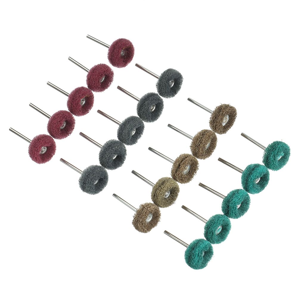 Mini cepillo abrasivo para taladro, rueda de pulido de nailon con vástago de 3mm para herramienta rotativa Dremel, juego de accesorios, 10 unids/paquete