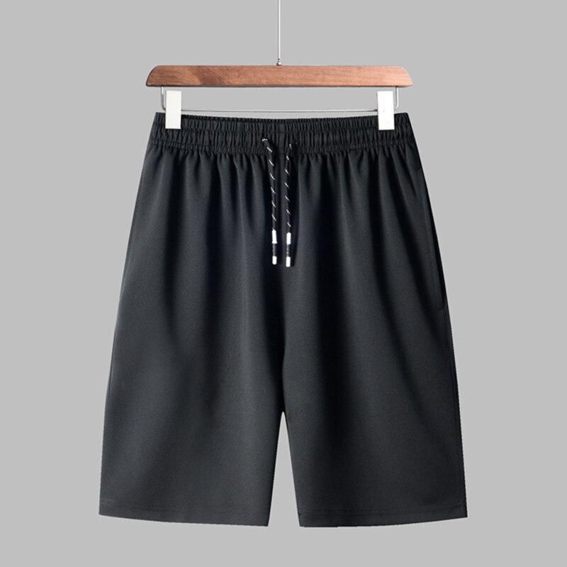 Summer men's Shorts Casual Large Size Elastic Waist Beach men's Breathable Quick Drying Shorts: black / XXXL