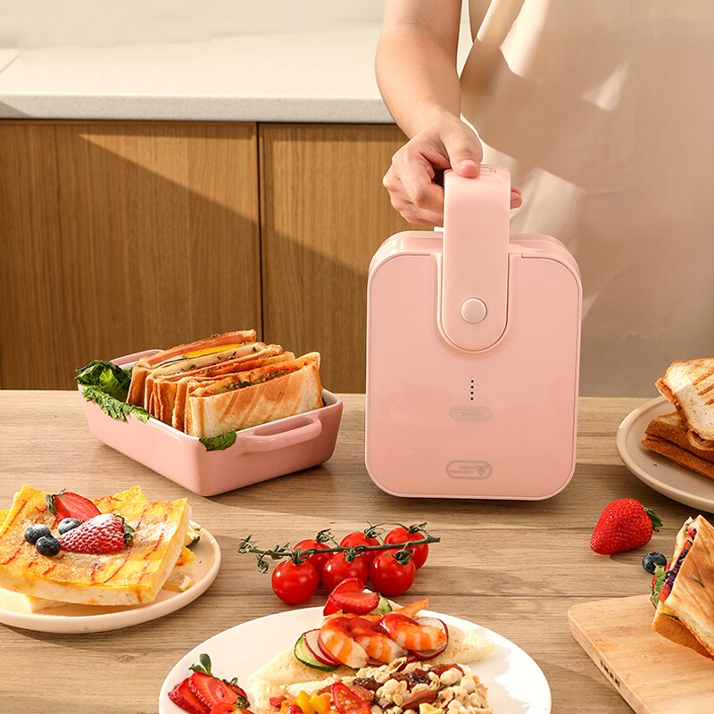 220V máquina de Waffle Sanduicheira Torradeira Cozimento Elétrica Multifuncional Máquina de Café Da Manhã Panqueca Sandwichera Aquecimento Lateral Dobro