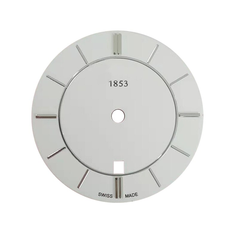 22.8Mm Wijzerplaat Voor T094210A Vrouwen Quartz T094 Horloge Tekst Horloge Accessoires T094210 Reparatie Onderdelen Voor F03.111 Beweging: White silver dial