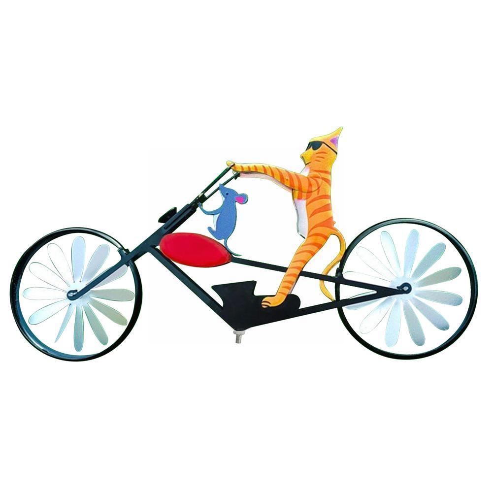 Iron Art Pastoral Windmill Decoration Animal Motorcycle Metal Ornament Courtyard Handicraft Stake Garden Rotation Windmill Y1P1