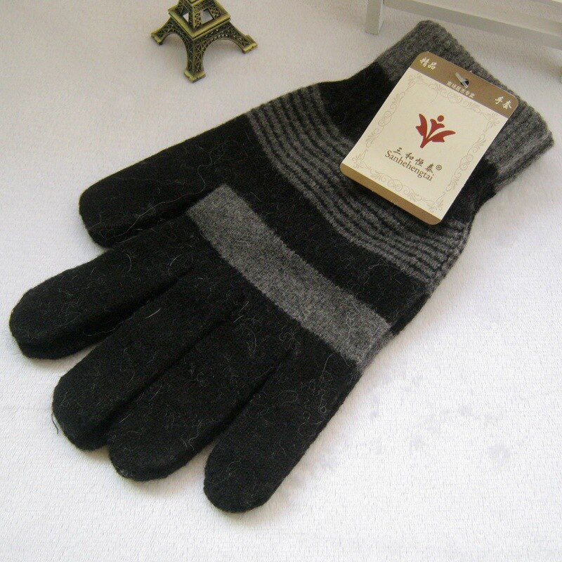 invierno de los hombres guantes grueso de punto guantes de hombre de despojado de Guabtes larga Luva estudiante guante calentador de la mano