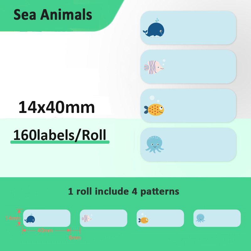 Niimbot D11 Print Label Printer Machine Sensitive Label Adhesive Paper Self-adhesive Sticky Sticker Label Paste Thermal Labels: 14x40mm 4