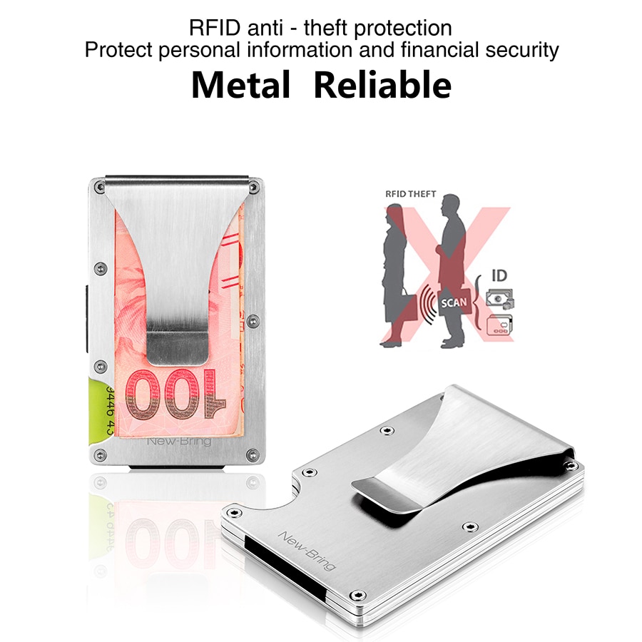 Porte-cartes de crédit mince d'été porte-cartes d'identité en Aluminium portefeuille d'homme avec Protection Anti-vol RFID