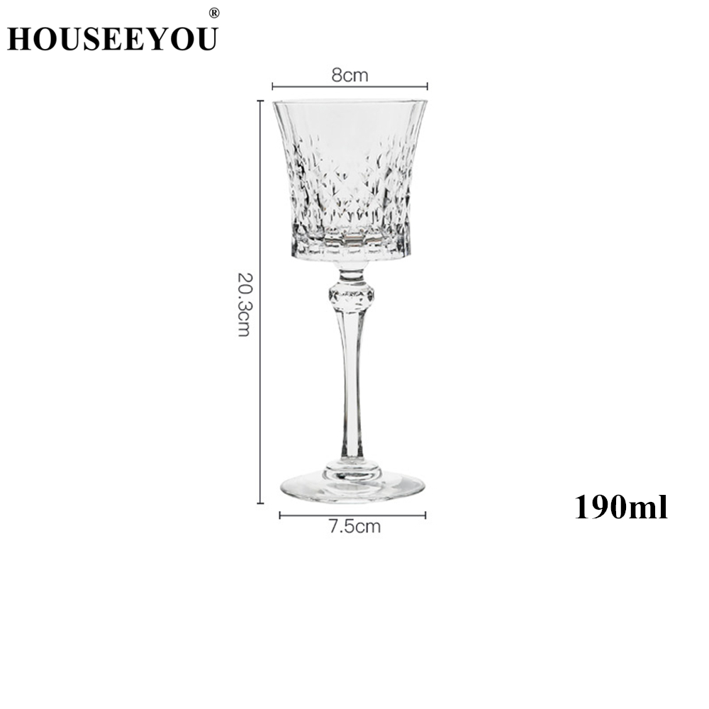 Husdu europeisk luksus retro utskåret krystallglass beger vinkopp champagne fløyter cocktail drikke bar restaurant verktøy: Mørkeblå