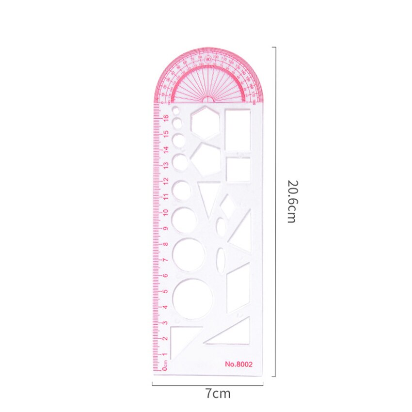 Multi-purpose Drawing Rulers With Protractor Mathematics Geometric Measuring Ruler Drawing Template Geometry Function Ruler: Geometry