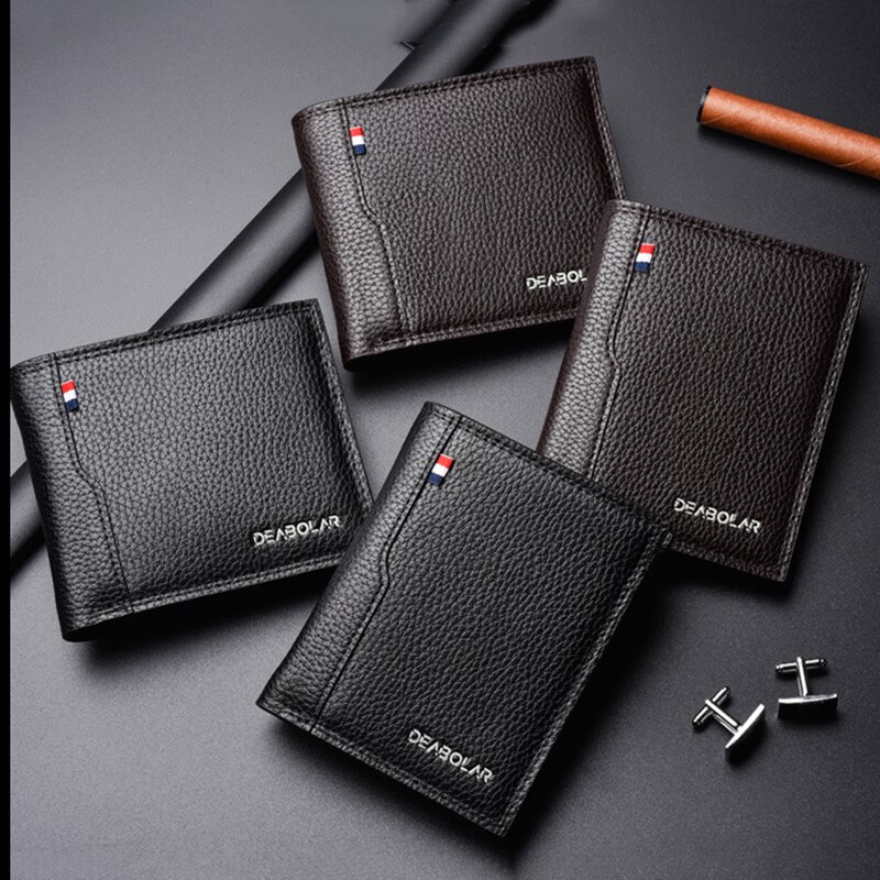 Men's Short Wallet Casual Card Bag Purse Multi-function Luxury Large-capacity Wallet Men's Purses Credit Card Holder