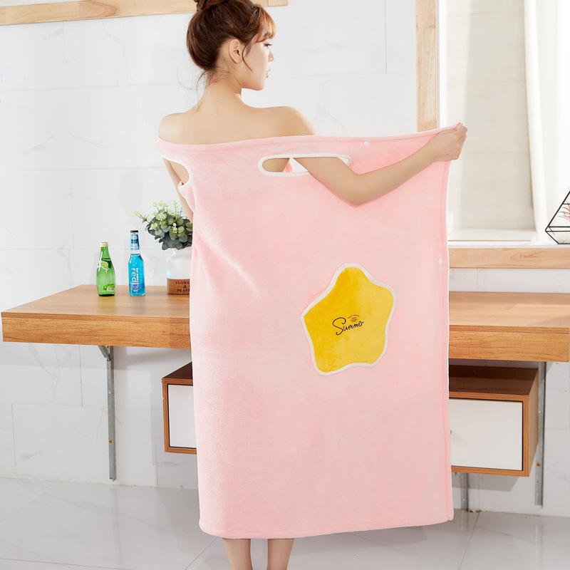 Shower Female Soft Bath Bath And Sauna Towels Bathroom Wearable Microfiber Bathrobe Woman Towel For Adults For Home Textiles: Pink