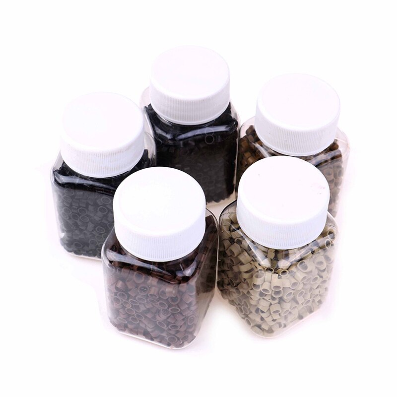 4.0MM 1000pcs 5 Colors Micro Bead Hair For Hair Extensions Silicone Ring/Links/Beads Micro Rings Micro Crimp Beads