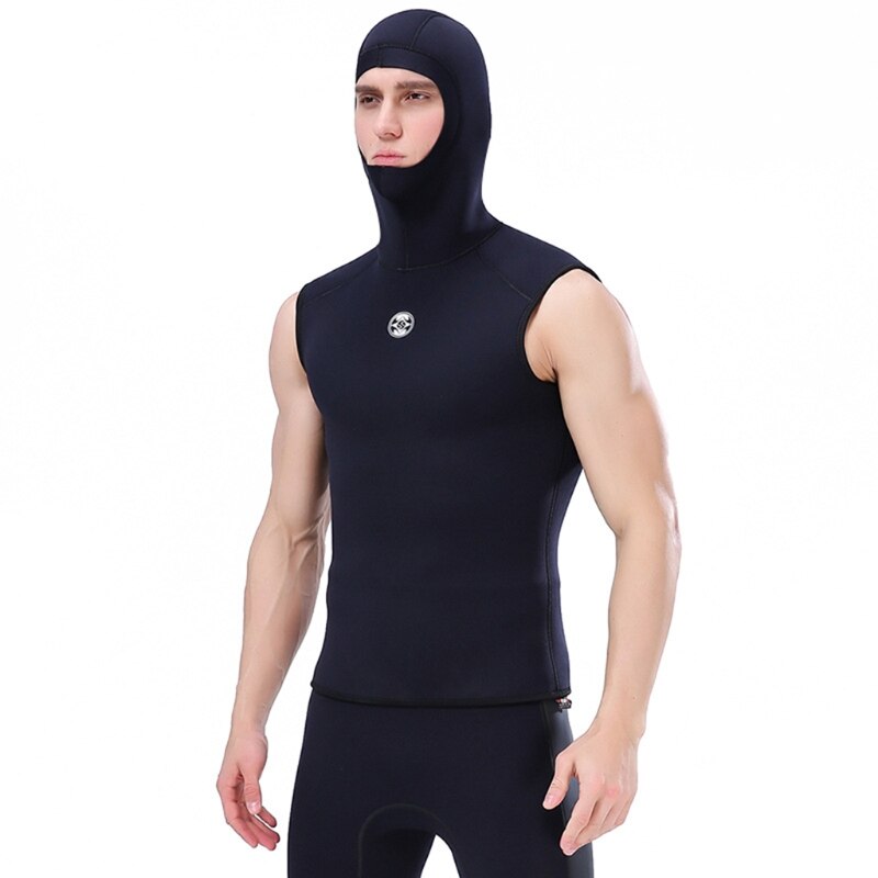 Gilet de plongée sous-marine à capuche en néoprène pour hommes, combinaison humide de plongée en apnée, 3mm, avec directe,