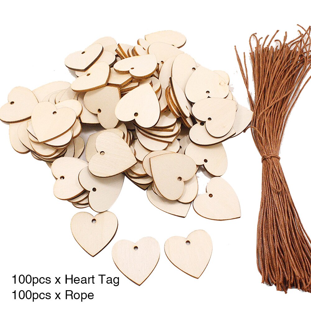 Hem gästbok signatur gör-det-själv-signeringskort fest trähjärtan hänge baby shower slitstark bröllop önskar träd set hantverk