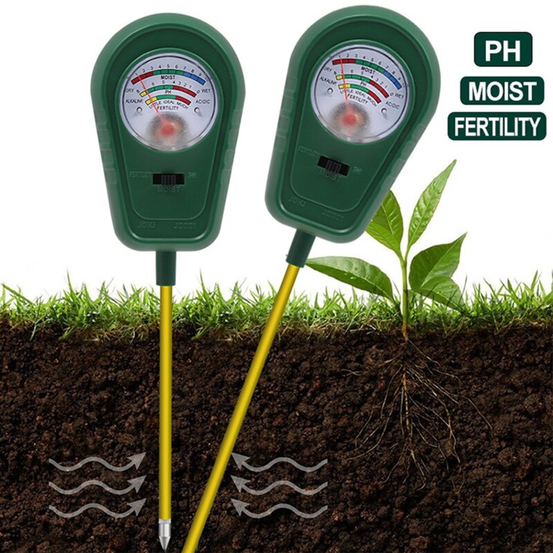 Soil Tester with 90 Degree Rotatable Probe Pin Soil Detector with Moisture Fertility pH Test Portable Outdoor pH Meter