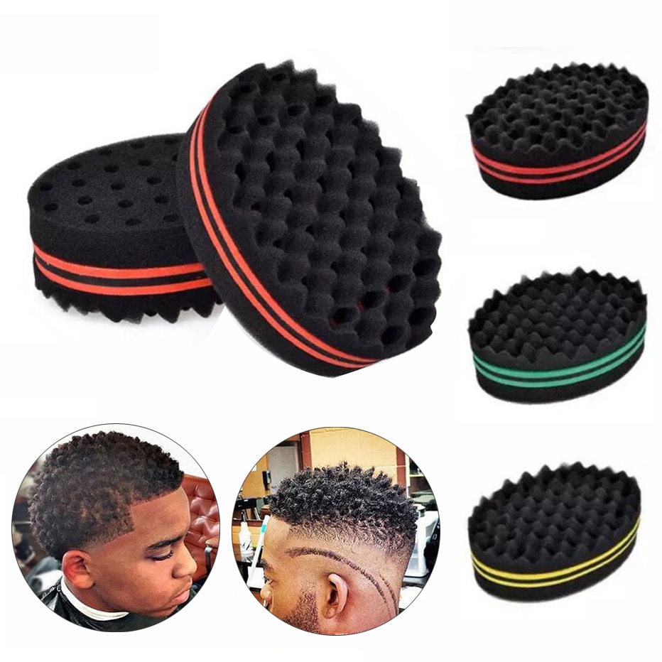Esponja mágica de fazer cabelo, esponja de dois lados em formato de esponja, trança, torção, estilização de cabelo homens