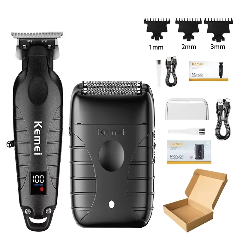 Kemei KM-2290 KM-2293 KM-T95 Cutting Machine Electric Shaver Hair Trimmers With LCD Display Men's Hair Clipper: Yellow