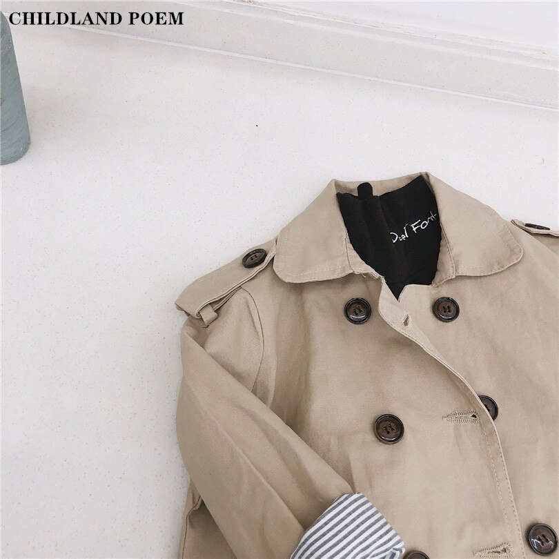 Kids Jackets For Boys Spring Baby Toddler Jackets Girls Coat Double Breast Windbreak Boys Trench Coat Children Jacket Outerwear