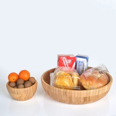 Bamboe Hout Europese Fruitschaal Ontbijt Snack Plaat Creatieve Persoonlijkheid Home Hotel Snacks Gedroogd Fruit Fruit Slakom Lade