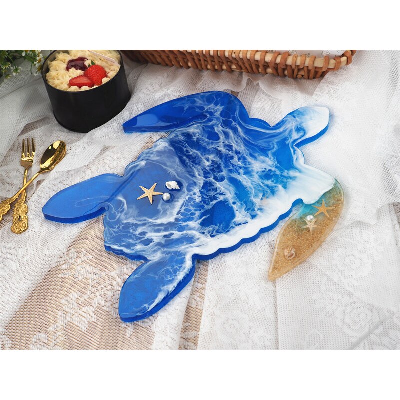 Diy resina epóxi moldes coaster série marinha âncora tartaruga mar grande bandeja molde de silicone para resina arte artesanal mesa decorativa