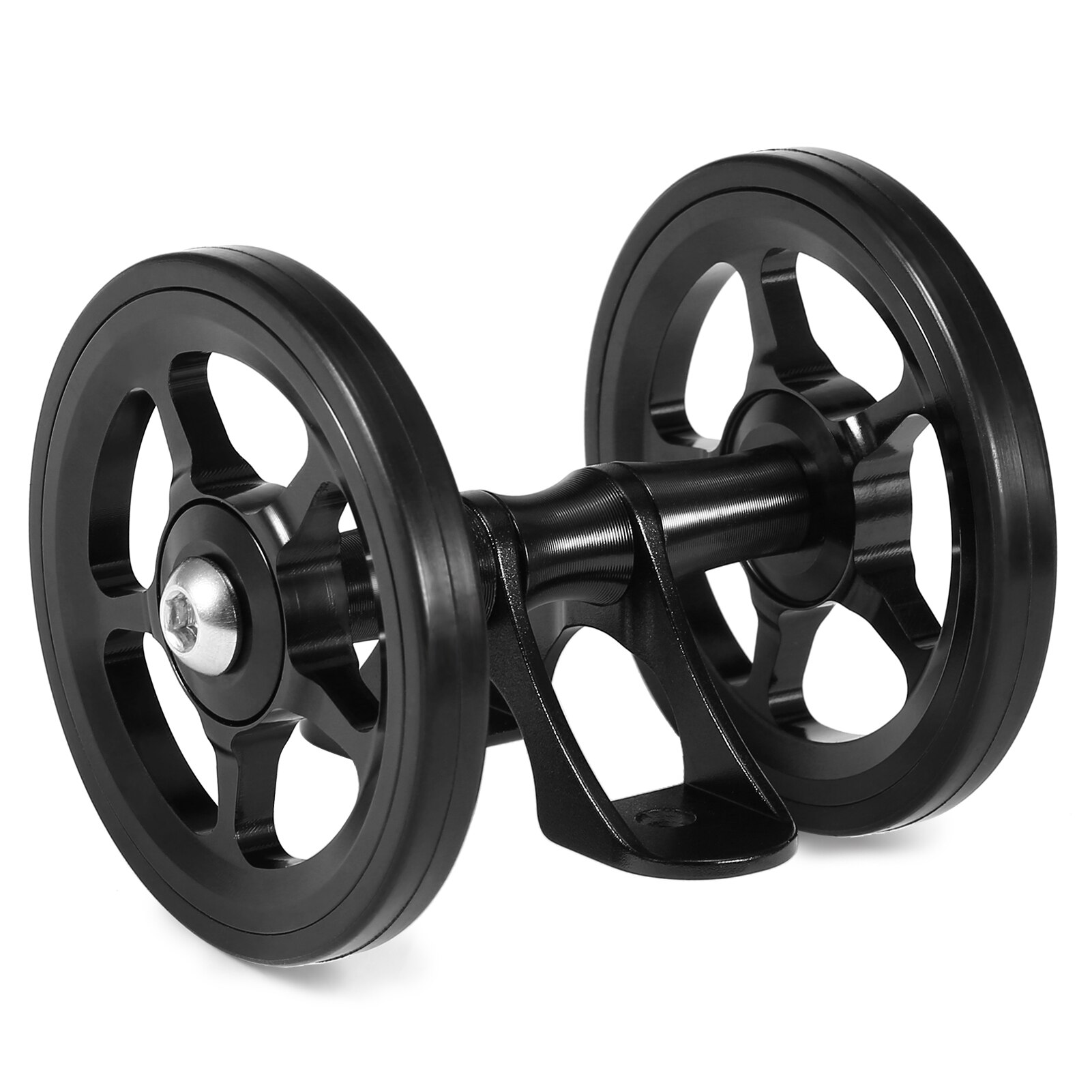Aluminium Fiets Dubbele Roller Achterwielen Vervanging Voor Brompton Vouwfiets Achter Spatbord Bike Accessoires:  Black