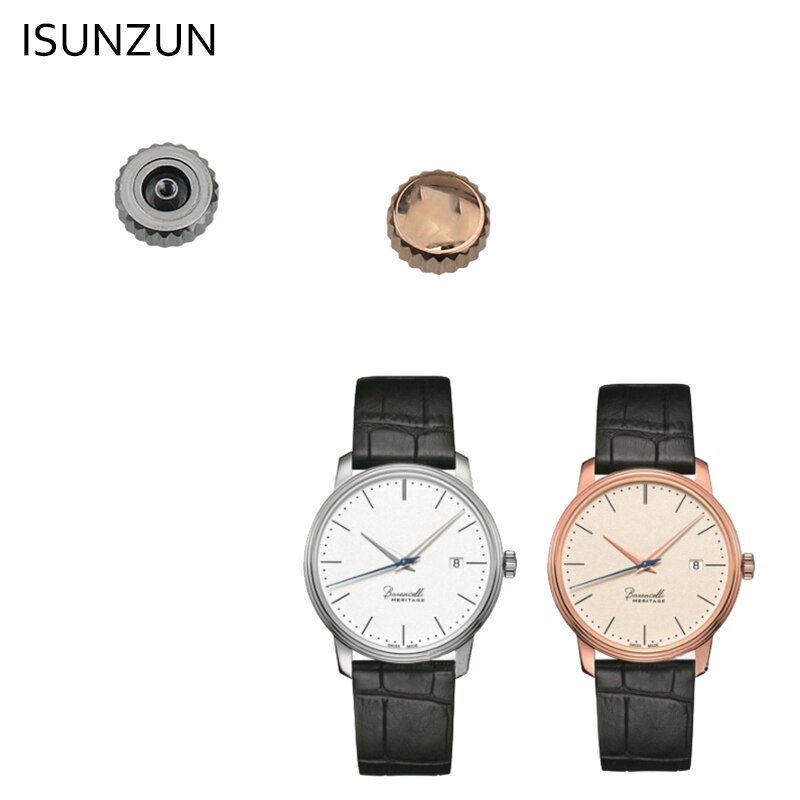 ISUNZUN Waterdicht Horloge Kroon Zilver of Rose Goud Kleur Rvs Dome Platte Kop Horloge Accessoires Reparatie Tool MIDO M027