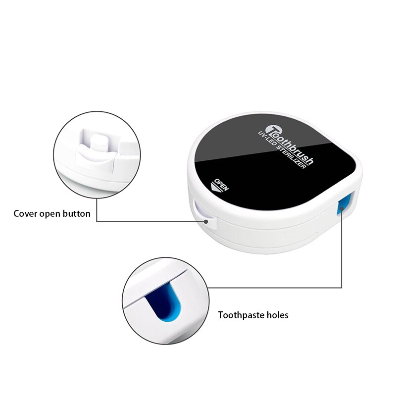 2 Stck Zahnbürste Kasten UV-Licht Zahnbürste Halfter USB Ladung Uv Zahnbürste Desinfektion Kasten