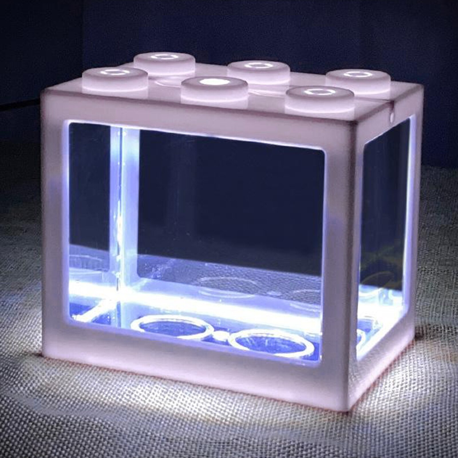 Mini tanques Betta, tanque de Acuario, tazón de bloque de construcción, Oficina