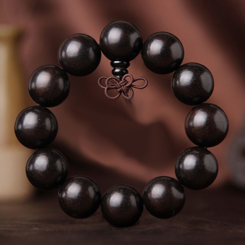 Indonesia ebony Beads Bracelet hand polished ebony 2 Mens boutique Bracelet beads purple Tan