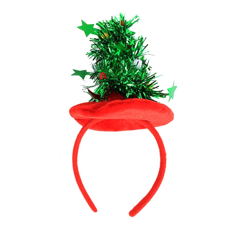 Productos de Navidad, diadema navideña, sombrero de Navidad, diadema de cinco estrellas, accesorios para fiestas y días de Navidad: Rojo