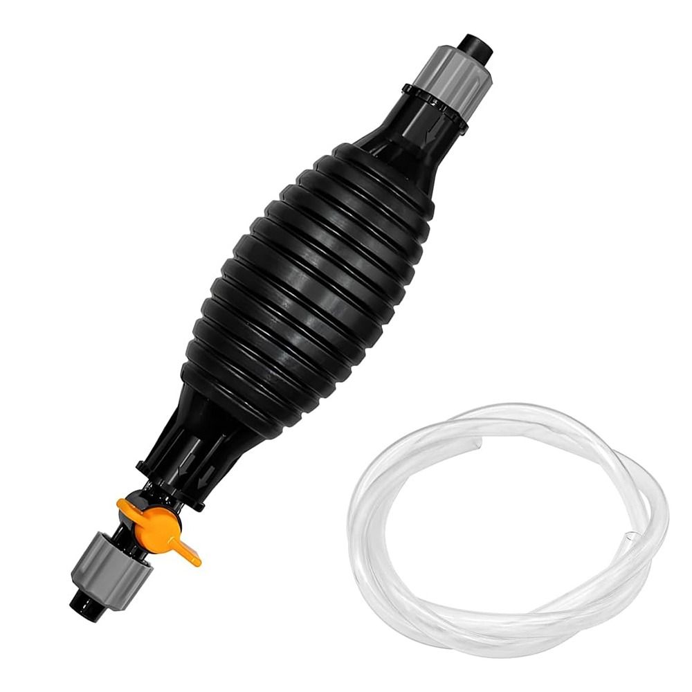 Universal Hand Gas Oil Pump Manual with Flow Valve Portable Hand Gas Pump Safe Oval Gasoline Siphon Hose Pump Oil: black
