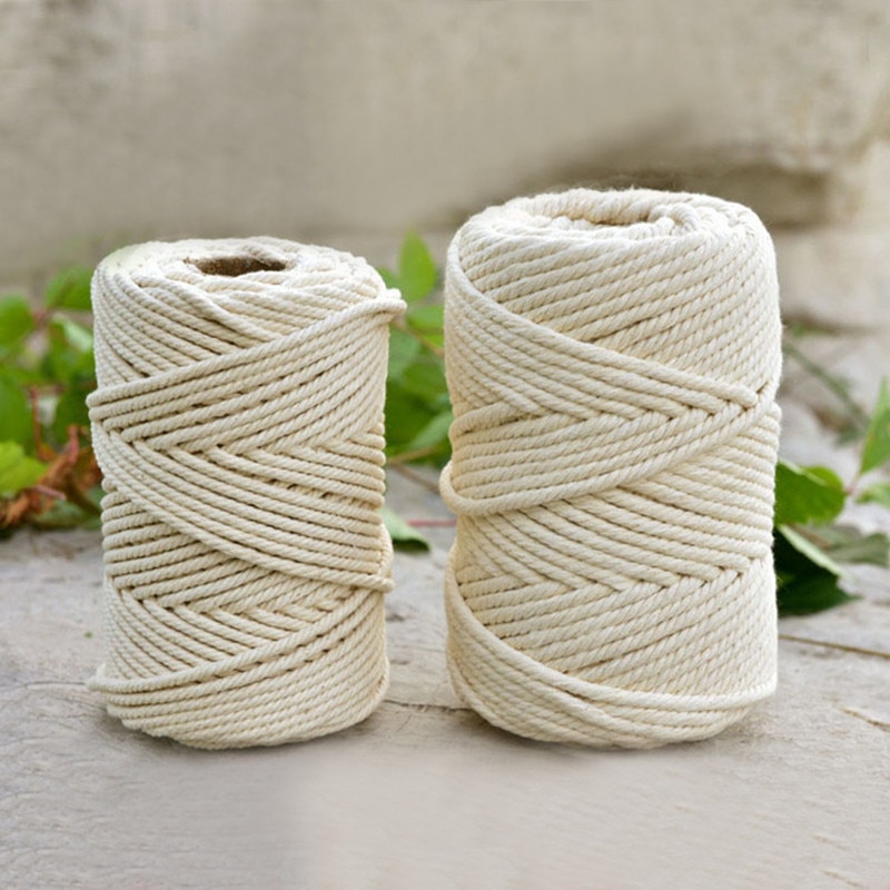 Gardenia reb naturligt bomuld reb bomuld reb materiale gobelin væve linje gør-det-selv håndvævet reb binding macrame snor snor