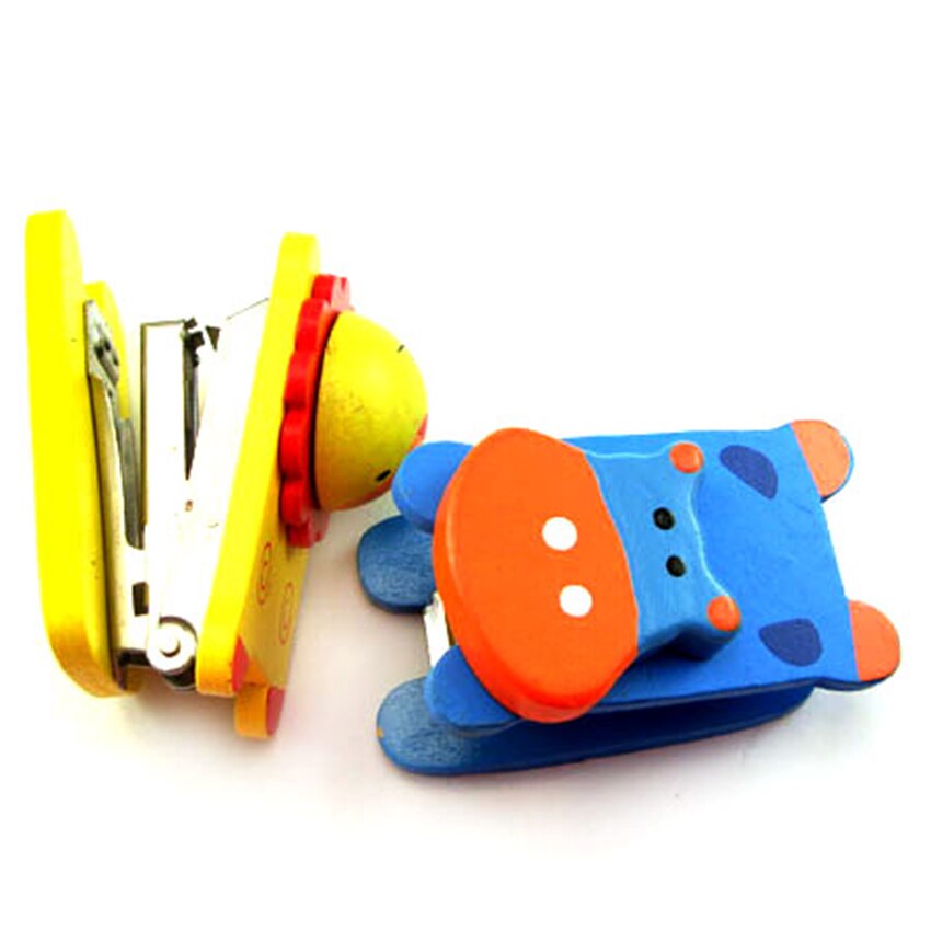 Cute Animals Stapler Mini Wooden Paper Stapler Paper Clip Binding Tool Small Stapler for Children's Office School Supplies