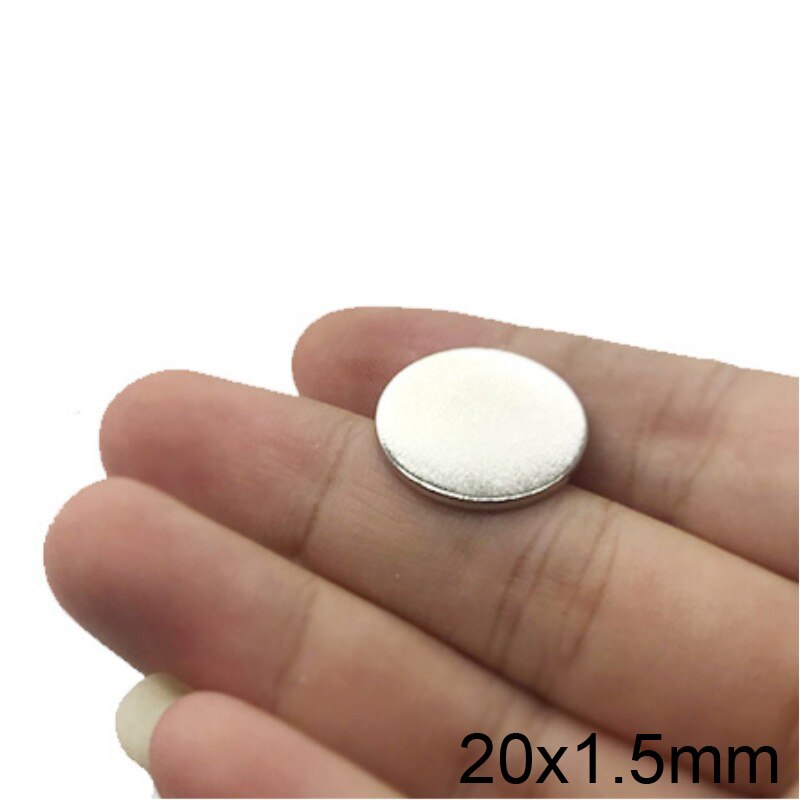 Imanes fuertes de neodimio finos de 20x100mm, hoja de imán redondo permanente de 20x1,5mm, disco magnético potente de 20x1,5mm, 10 ~ 1,5 Uds.