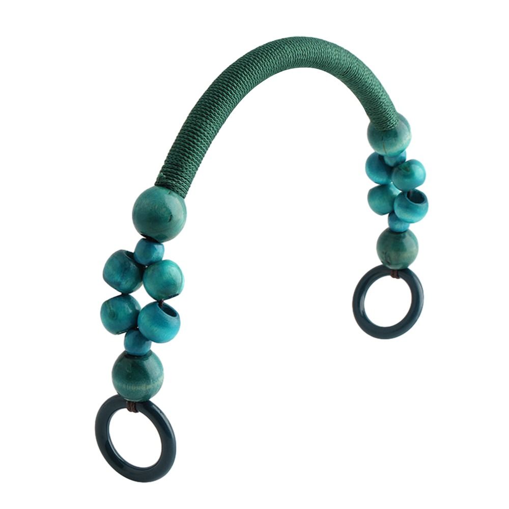 Wooden Handbag Handle Retro Woven Wooden Bead String Handbag Handle DIY Bag Strap Shoulder Belt Purse Handle