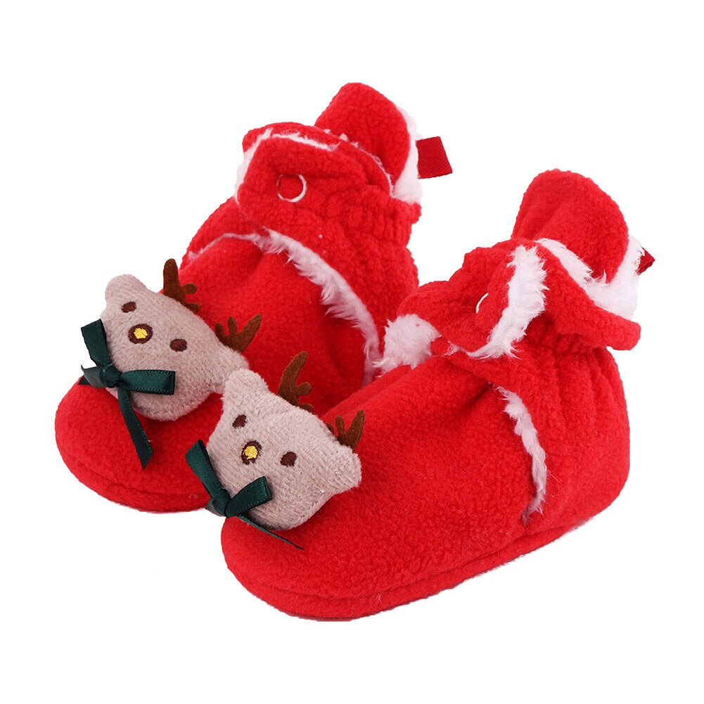 Weihnachten Baby Booties Winter Krippe Schuhe Socken Vlies Warme Kleinkind Schuhe Rutsch Ersten Wanderschuhe Santa Fuß Socken