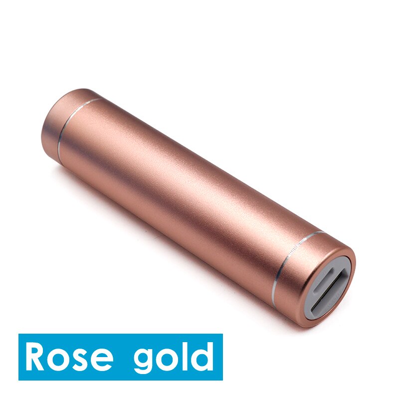 Draagbare Power Bank Doos 18650 Li-Ion Batterij Oplader Blank Shell Voor Mobiele Telefoon Tablet Elektronica Externe Usb Power Bank Case: Rose gold