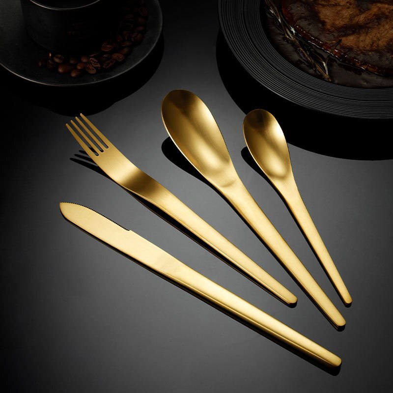 1PC Colorful Mirror Stainless Steel Flatware Knife Fork Spoon Teaspoon Cutlery Tableware For Home Kichen Party Dishwasher