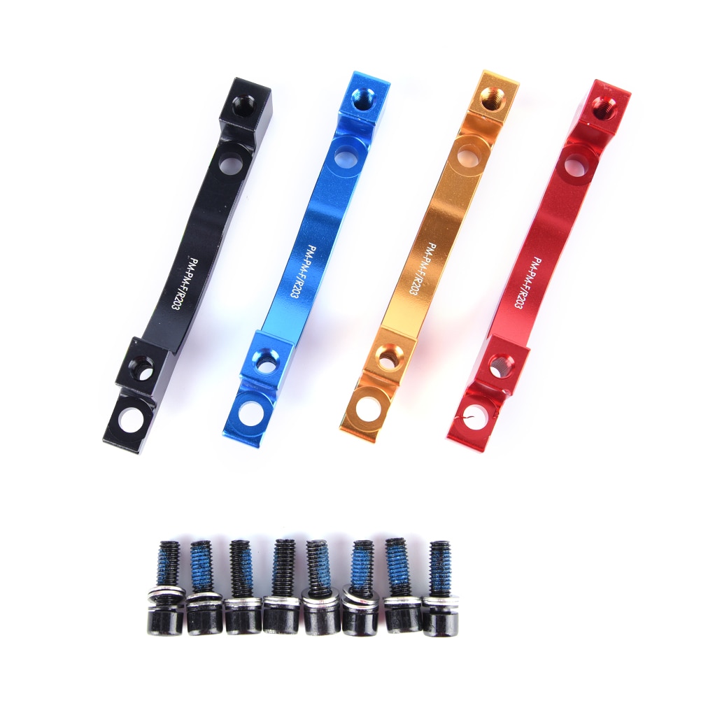 Adaptador de freio a disco de bicicletas 1 peça, para mountain bike, (adequado para 203 rotores, roda frontal e traseira) peças da bicicleta 4 cores