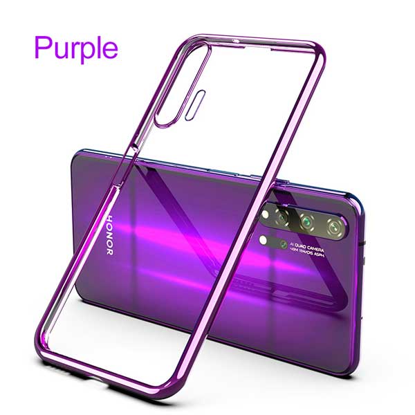 For Huawei Honor 20 Pro honor20 Pro Nova 5t Case Cover Silicone Shockproof soft cases on for Huawei Honor 20 v30 pro Transparent: Honor 20 / Purple