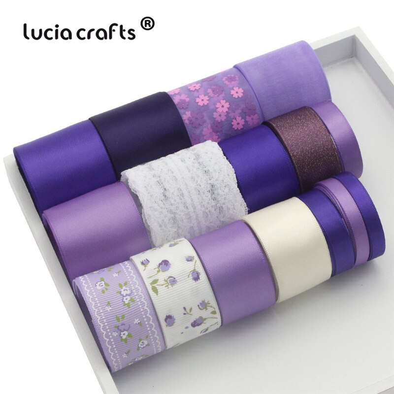 Lucia Ambachten Satijn/Grosgrain/Organza Lint Set Trim Kant Stof Diy Hairbow Materialen Mix Stijl S0604