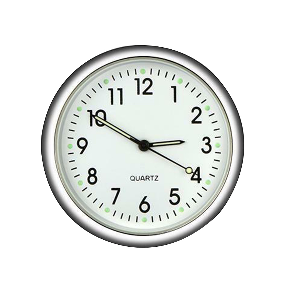 Car Clock Luminous Mini Automobiles Internal Stick-On Digital Watch Mechanics Quartz Clocks Automotive Styling Accessories: White