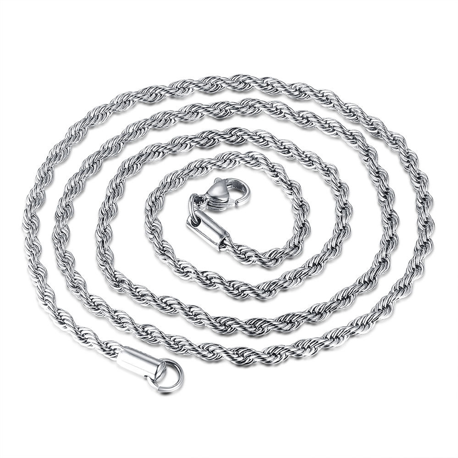 1 Stuk Rvs Ketting Voor Mannen Vrouwen Gevlochten Touw Ketting Choker Ketting Goud Kleur Hals Metalen Mode-sieraden: 45cm / Licht Geel Goud Kleur